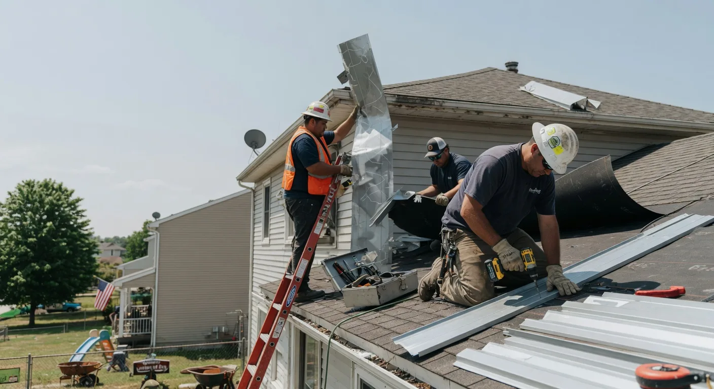 Storm Damage Metal Roof Repair in Rockville, MN